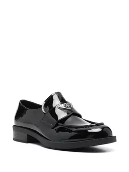 Prada мокасины с треугольным логотипом, черный