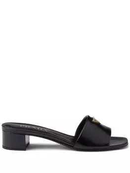 Prada мюли с логотипом, черный