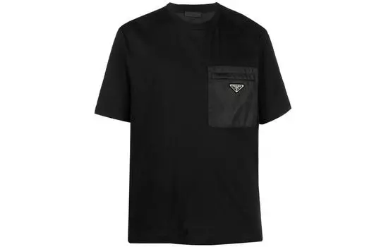 Футболка мужская Prada Logo с карманом, черный