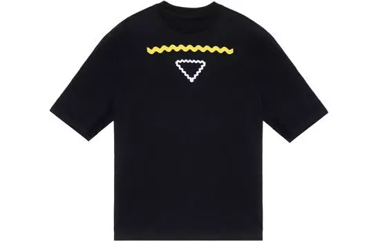 Футболка мужская Prada, черный / желтый / белый