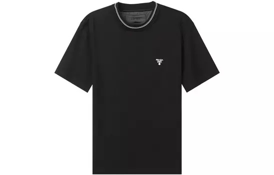 Футболка мужская Prada с круглым вырезом, черный / белый