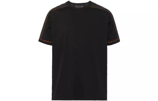 Футболка мужская Prada, черный / оранжевый