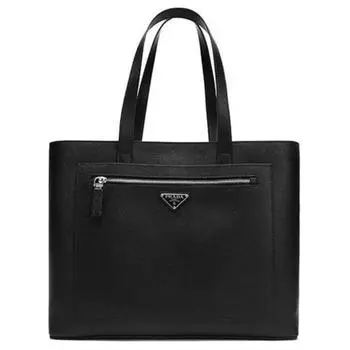 PRADA Мужская кожаная сумка на одно плечо, черная