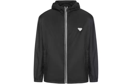 Куртка мужская Prada Logo Plaque, черный / белый