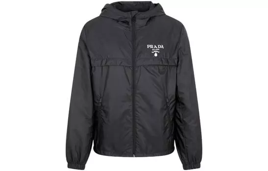 Куртка мужская Prada с логотипом, черный / белый