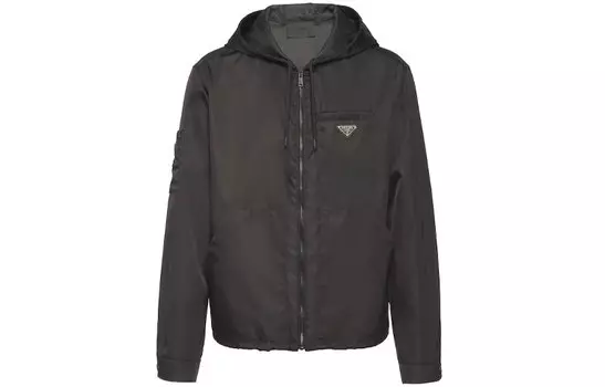 Куртка мужская Prada Logo с капюшоном, черный