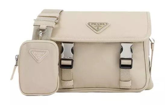 PRADA Мужская сумка через плечо из полиамида, коричневая