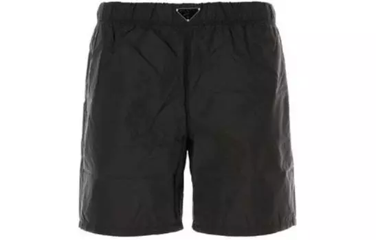 Шорты мужские Prada с эмблемой логотипа, черный