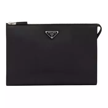 PRADA Мужской черный клатч из сафьяновой кожи