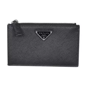PRADA Мужской кошелек из сафьяновой кожи, черный