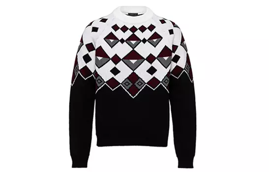 Свитер мужской Prada, черный / белый / коричневый