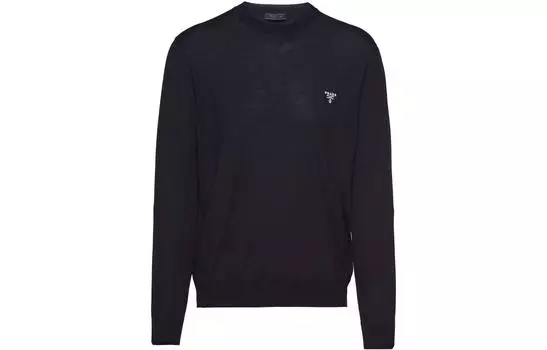 Свитер мужской Prada Logo-embroidered, синий