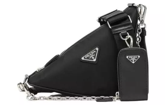 PRADA Нейлоновая треугольная сумка, портативная сумка через плечо, женская, черная