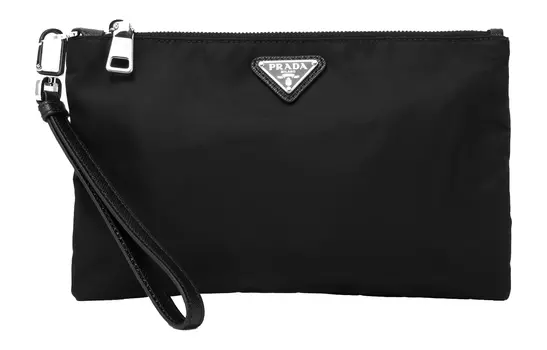 PRADA Нейлоновые клатчи, наручные сумка, обычные мужские, черные