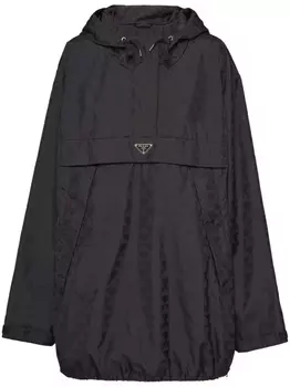 Prada непромокаемая куртка с логотипом, черный