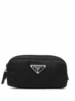 Prada несессер с логотипом, черный
