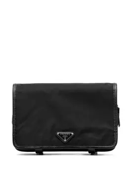 Prada несессер с логотипом, черный