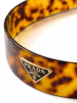 Prada ободок с логотипом, коричневый