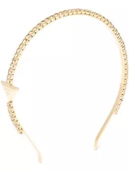 Prada ободок со стразами, золотистый