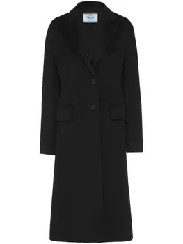 Prada однобортное пальто, черный