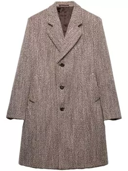 Prada однобортное пальто, коричневый