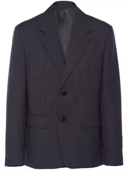 Prada однобортный пиджак в клетку глен, серый