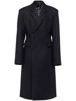 Prada пальто с капюшоном и потайной застежкой, черный