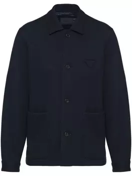 Prada пальто с классическим воротником, синий