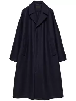 Prada пальто с логотипом, синий