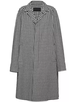 Prada пальто в клетку гингем, белый