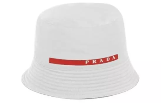 PRADA Панама из полиэстера и хлопка, белая, мужская