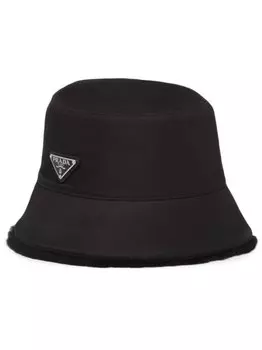 Prada панама Re-Nylon из овчины, черный