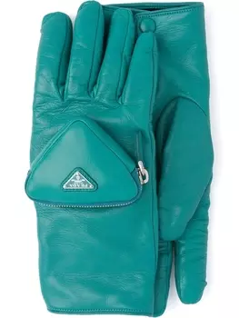 Prada перчатки с накладным карманом, синий