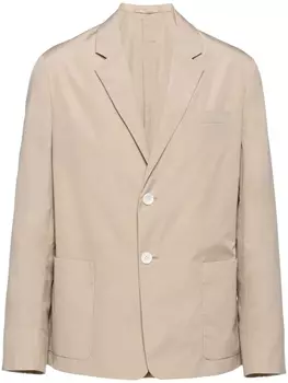 Prada пиджак с логотипом, нейтральный цвет