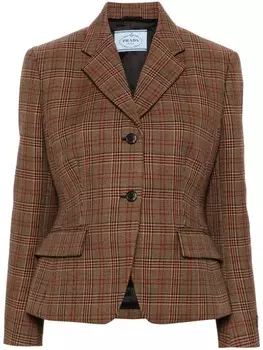 Prada пиджак в клетку, коричневый