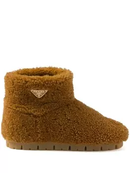 Prada пинетки из овчины, коричневый