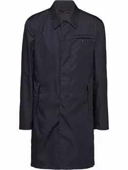 Prada плащ Re-Nylon на пуговицах, черный