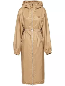 Prada плащ Re-Nylon с капюшоном, нейтральный цвет