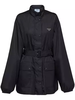 Prada плащ с поясом, черный