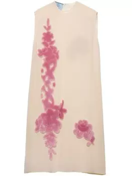 Prada платье миди Georgette, нейтральный цвет