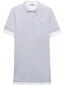 Prada платье мини из ткани пике с воротником поло, синий