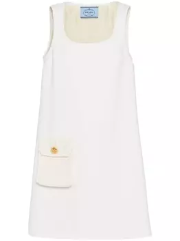Prada платье мини из вирджинской шерсти, белый