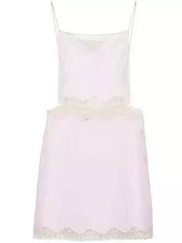 Prada платье мини с кружевом, розовый