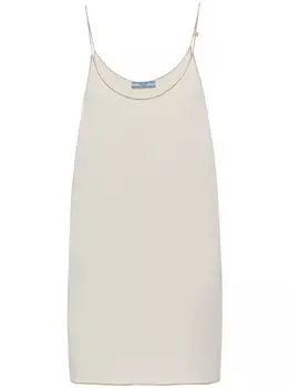 Prada платье мини Sabl с цепочкой, нейтральный цвет