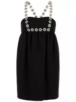 Prada платье мини со стразами, черный