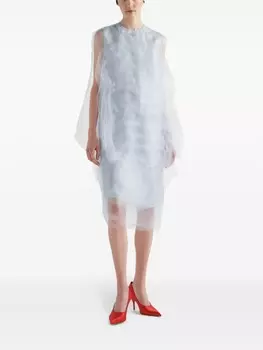 Prada платье с драпировкой из вуали, синий