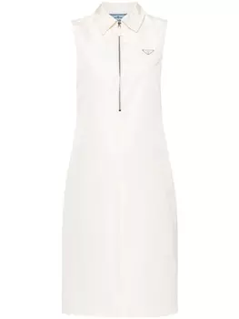 Prada платье с логотипом, нейтральный цвет