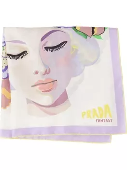Prada платок Fantasy с цветочным принтом, розовый