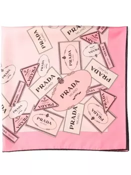 Prada платок с принтом, розовый