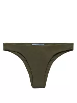 Prada плавки бикини с высоким вырезом и тонкими ребрами, зеленый